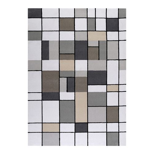 Tapis cubique beige en laine buttons esprit home