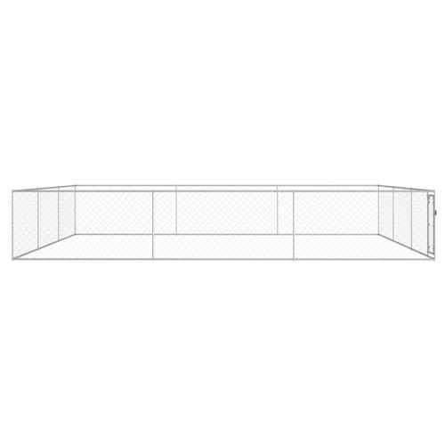 vidaXL Chenil extérieur pour chiens Acier galvanisé 6x6x1 m