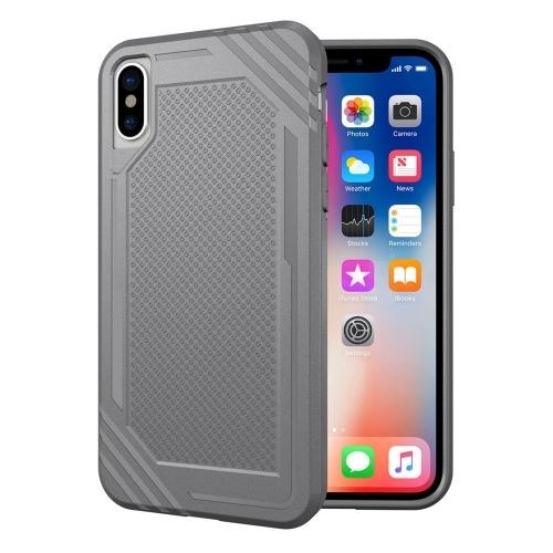 Iphone X / Xs Coque Protection Tpu Effet Treillis Gris Als81372
