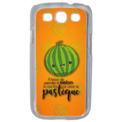 Coque Force De Prendre Le Melon Tu Vas Finir Par Avoir La Pastque Fond Orange Compatible Samsung S3 Transparent