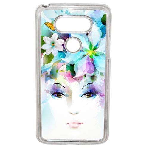 Coque Girl And Flowers Compatible G5 Transparent