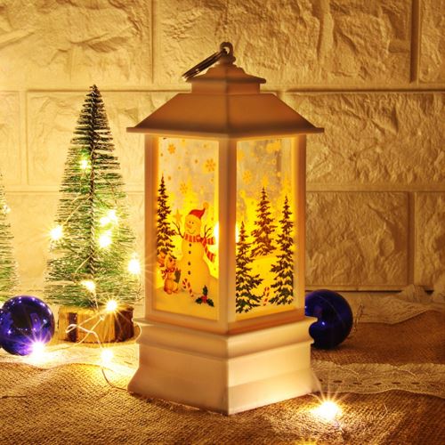 Lanterne avec scène de Noël LED