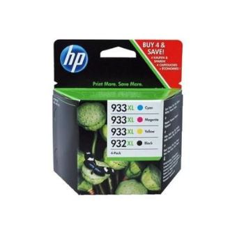 Lot De 4 Cartouches D'encre HP 932XL 933XL (Noir, Cyan, Magenta, Jaune) - Haute Capacité Pour Imprimantes OfficeJet