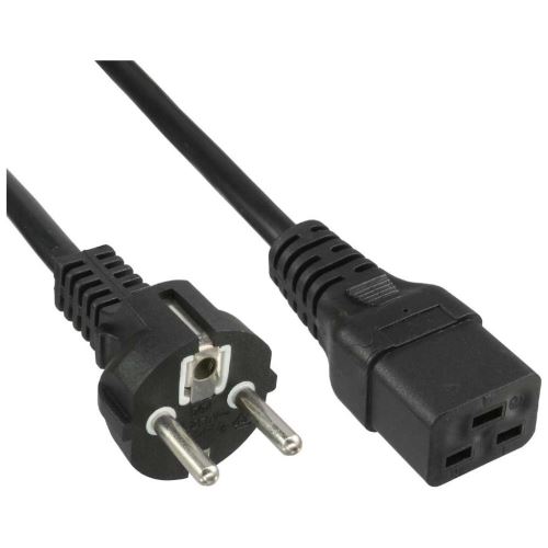 Câble réseau 16A, InLine®, antichocs en ligne droite sur prise dispositifs froids IEC320/C19, 5m