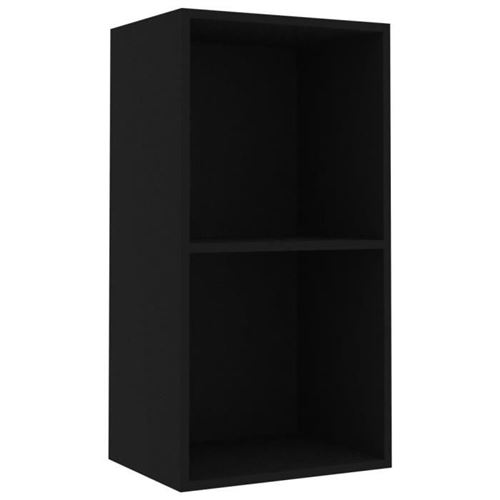 vidaXL Bibliothèque à 2 niveaux Noir 40x30x76,5 cm Aggloméré