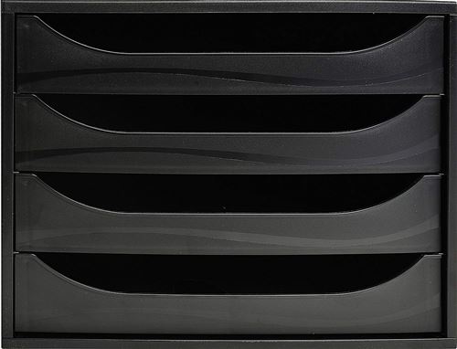 EXACOMPTA 228014D EcoBox Caisson de 4 Tiroirs ECOBlack Noir
