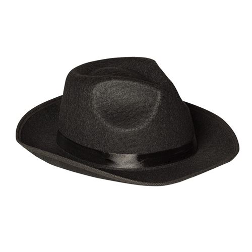chapeau feutre mafia noir