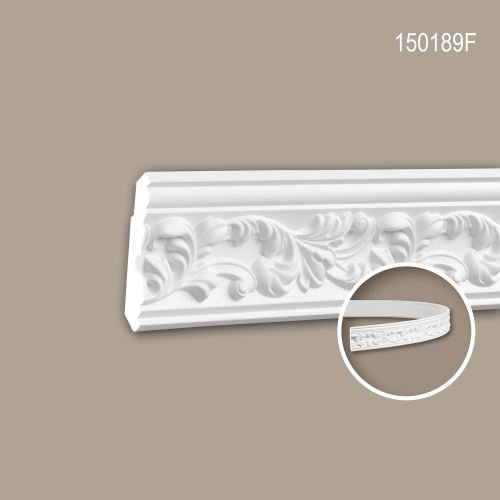 Corniche 150189F Profhome Moulure décorative flexible style Rococo-Baroque blanc 2 m