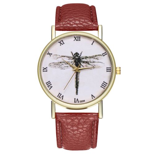 bracelet en cuir montre authentique dames tendance masculine montre à quartz étudiant T339-Acafé