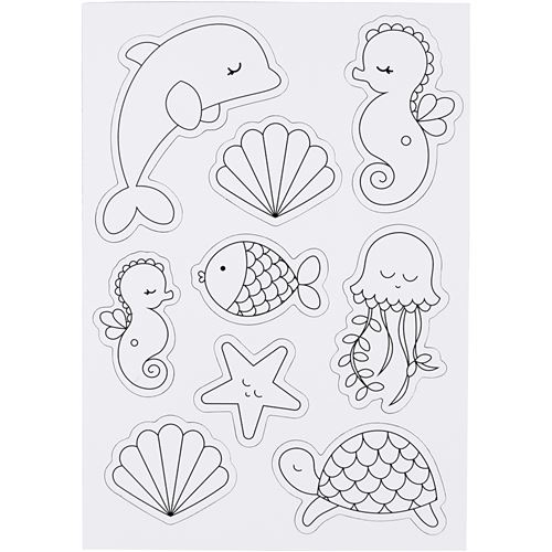 Creotime pages à colorier magnétiques animaux marins 15 x 21 cm