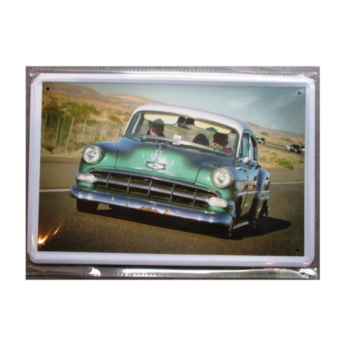 Plaque Chevrolet Bel Air Verte Voiture Annee 50 Tole Pub Usa