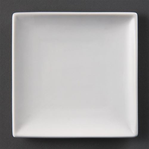 Assiettes carrées blanches olympia 140(l)mm