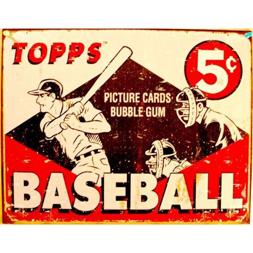 plaque baseball 5cents tole deco americaine pub metal usa