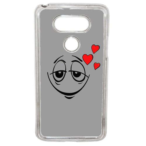 Coque Smiley Amoureux Fond Gris Compatible G5 Transparent