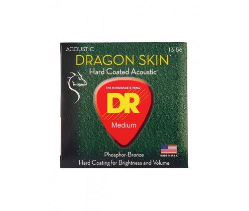 DR DSA-13 - Dragon Skin - Clear Coated, jeu guitare acoustique, Medium 13-56