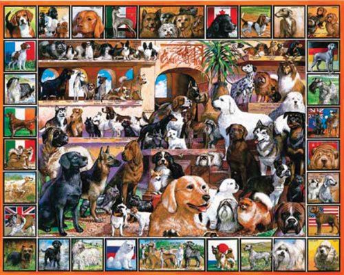 White Mountain Puzzles World of Dogs - 1000 Piece Jigsaw Puzzle