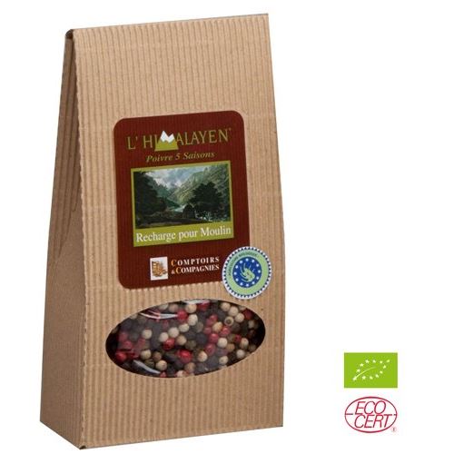 Comptoirs et Compagnies - Poivre 5 saisons Bio - recharge de moulin 125 g