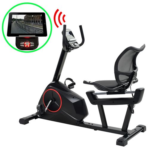 vidaXL Vélo d'exercice magnétique couché Mesure du pouls Programmable
