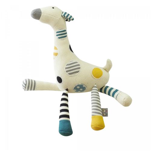 Peluche en coton maille tricot - Doudou Girafe