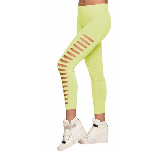 legging troué vert fluo adulte