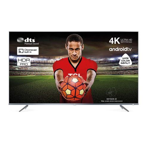 TCL 55DP660 - Classe 55 (54.6 visualisable) - P66 series TV LED - Smart TV - Android TV - 4K UHD (2160p) 3840 x 2160 - HDR - métal argenté