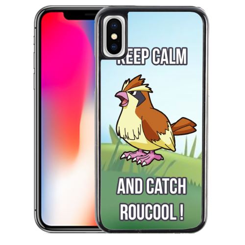 Coque pour iPhone XS pokémon go catch roucool