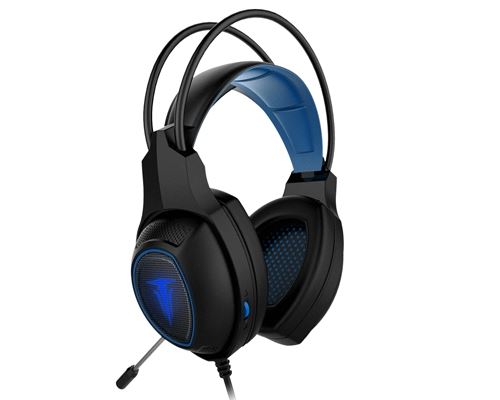 Casque filaire Gaming Alpha Omega Players Berserker Frodi pour PC/PS4/Xbox One/Nintendo Switch/Smartphone/Tablette Noir et Bleu