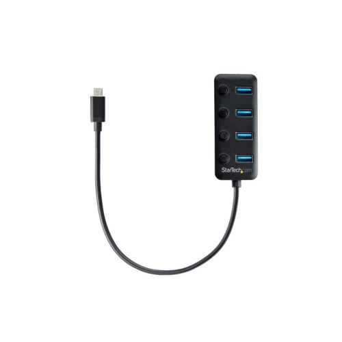 STARTECH Hub USB 3.0 Type-C à 4 ports avec interrupteurs marche/arrêt
