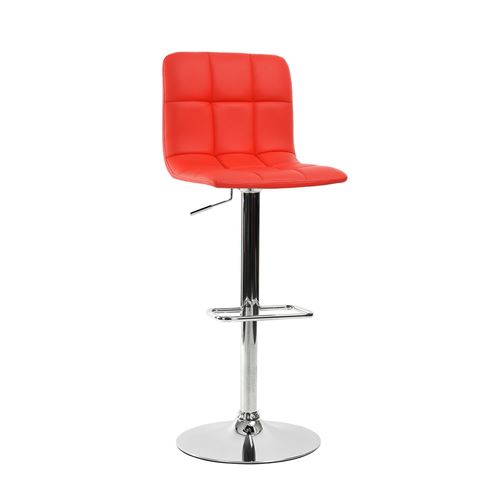 Urban Meuble Tabouret Bar Chaise Haute Réglable Simili Rouge