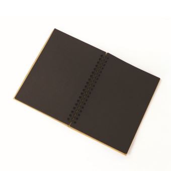 Carnet kraft à spirales - Papier noir - 18 x 13 cm - Graine Créative