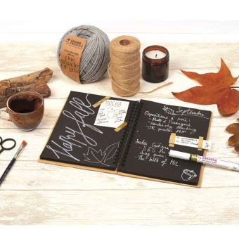 Carnet kraft à spirales - Papier noir - 18 x 13 cm - Graine Créative