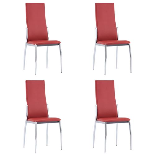 vidaXL Eetkamerstoelen 4 st kunstleer rood