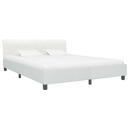 Vidaxl - Cadre de lit Blanc Similicuir 180 x 200 cm Blanc