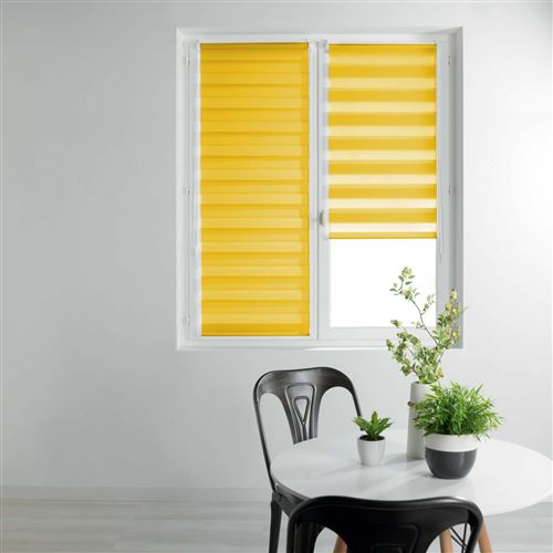 Store enrouleur jour et nuit 60 x 90 cm polyester daynight Jaune