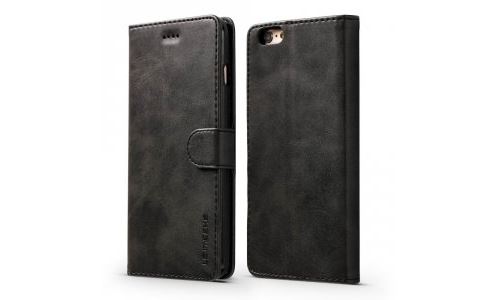 Etui type portefeuille pour iPhone-6S coloris noir gamme LC.IMEEKE