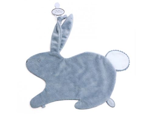 Dimpel - Emma lapin doudou classique 32 cm - bleu et blanc
