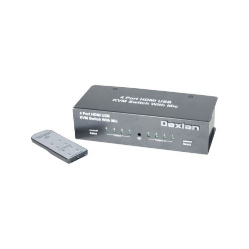 Kvm hdmi 4K/USB 4 entrees - 2 sorties HDMI console+aff.dyn.