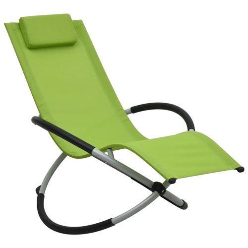 vidaXL Chaise longue pour enfants Acier Vert