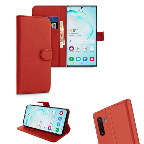 Etui de protection Portefeuille pour Samsung Galaxy NOTE 10 -Rouge