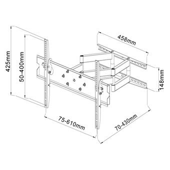 Support mural orientable et inclinable Inotek PRO M2 3265 pour écrans Plasma/LCD/LED de 32" à 65" Noir