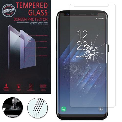 1 Film Vitre Verre Trempé de protection d'écran pour Samsung Galaxy S8 5.8 - TRANSPARENT