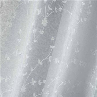 Voilage Fenetre Voilage A Oeillets 140 X 240 Cm Voile Sablé Brodé Galactee Taupe Rideaux Cuisine