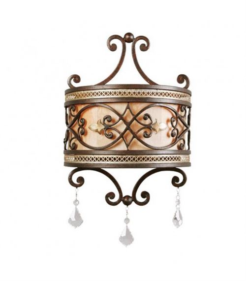 Applique murale marron Country 2 ampoules 15 Cm