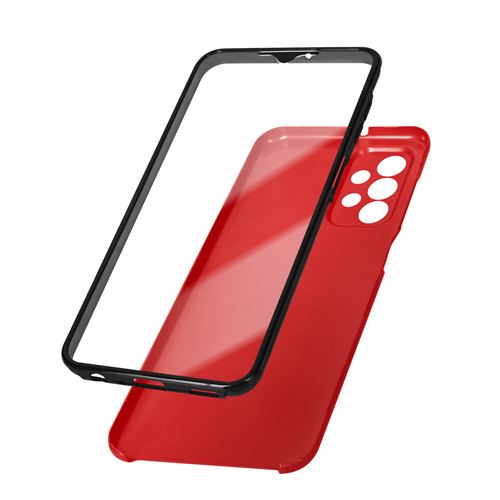 Coque pour Samsung Galaxy A23 Intégrale Arrière Rigide Transparent et Avant Souple Avizar rouge