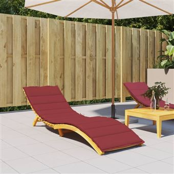 Coussin de chaise longue rouge bordeaux 200x50x3cm tissu oxford - 1