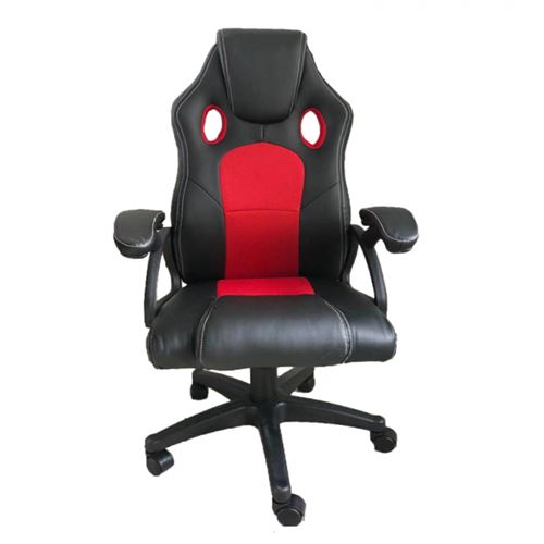 Chaise de jeu Enfants juniors - chaise de bureau - style jeu de course - noir rouge