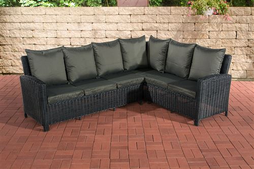 Canapé d'angle Minari 5mm polyrotin fibres rondes , Noir /Anthracite