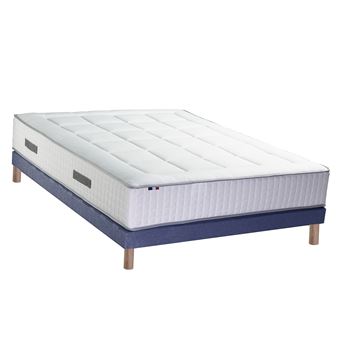Ensemble matelas Ressorts 7 zones cm + sommier PALACIO 2 FABRICATION FRANCAISE 140 x 190 cm, Sommier Vert celadon - 1