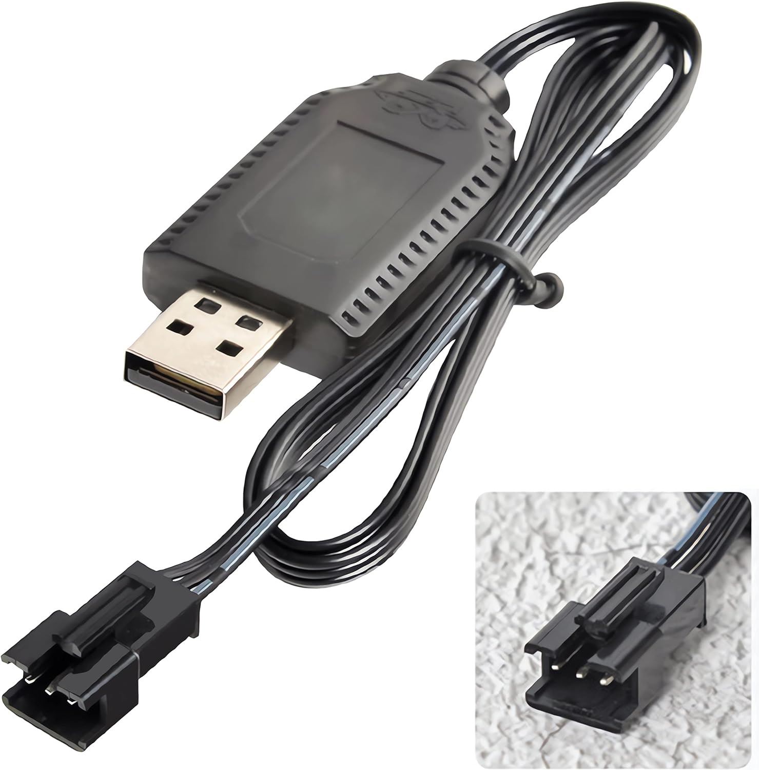 Chargeur USB Pour Batterie RC LiPo 7,4V - Fiche SM-3P, Protection Surcharge, LED Indicateur, 1A - Pour Voitures, Drones Télécommandés