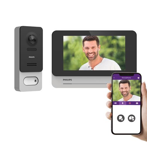 Visiophone tactile 7 pouces sans fil et connecté - WelcomeEye Wireless - Philips - 531039